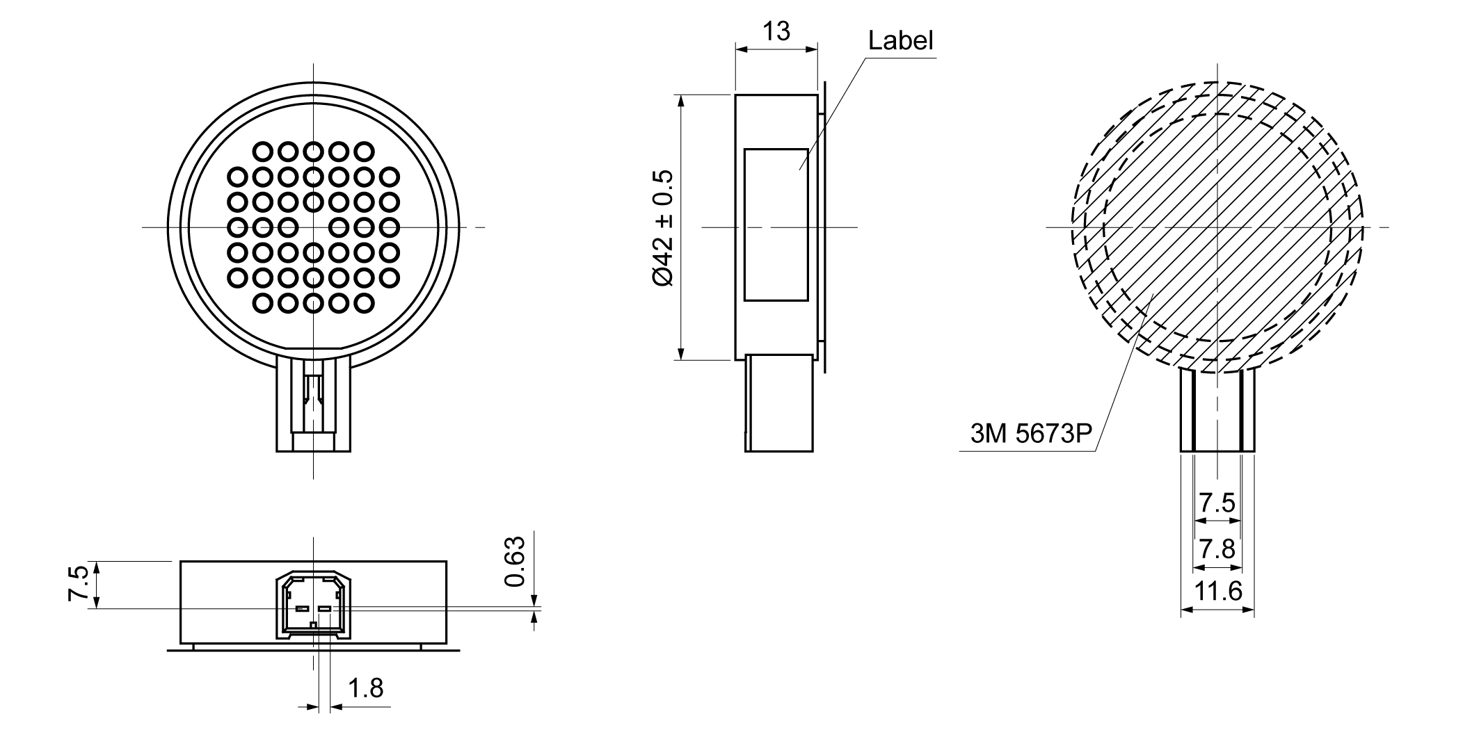 OSS12-42-13A0.25W100-P 機械製圖